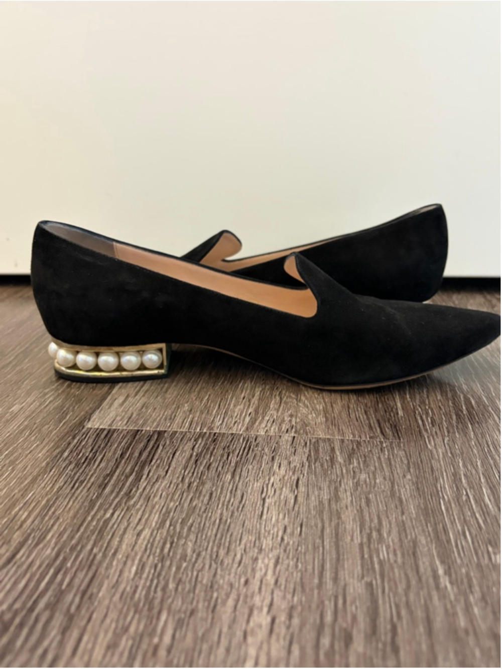 Nickolas Kirkwood Black Suede Pearl Casati Loafers Sz 38 - Picture 7 of 16